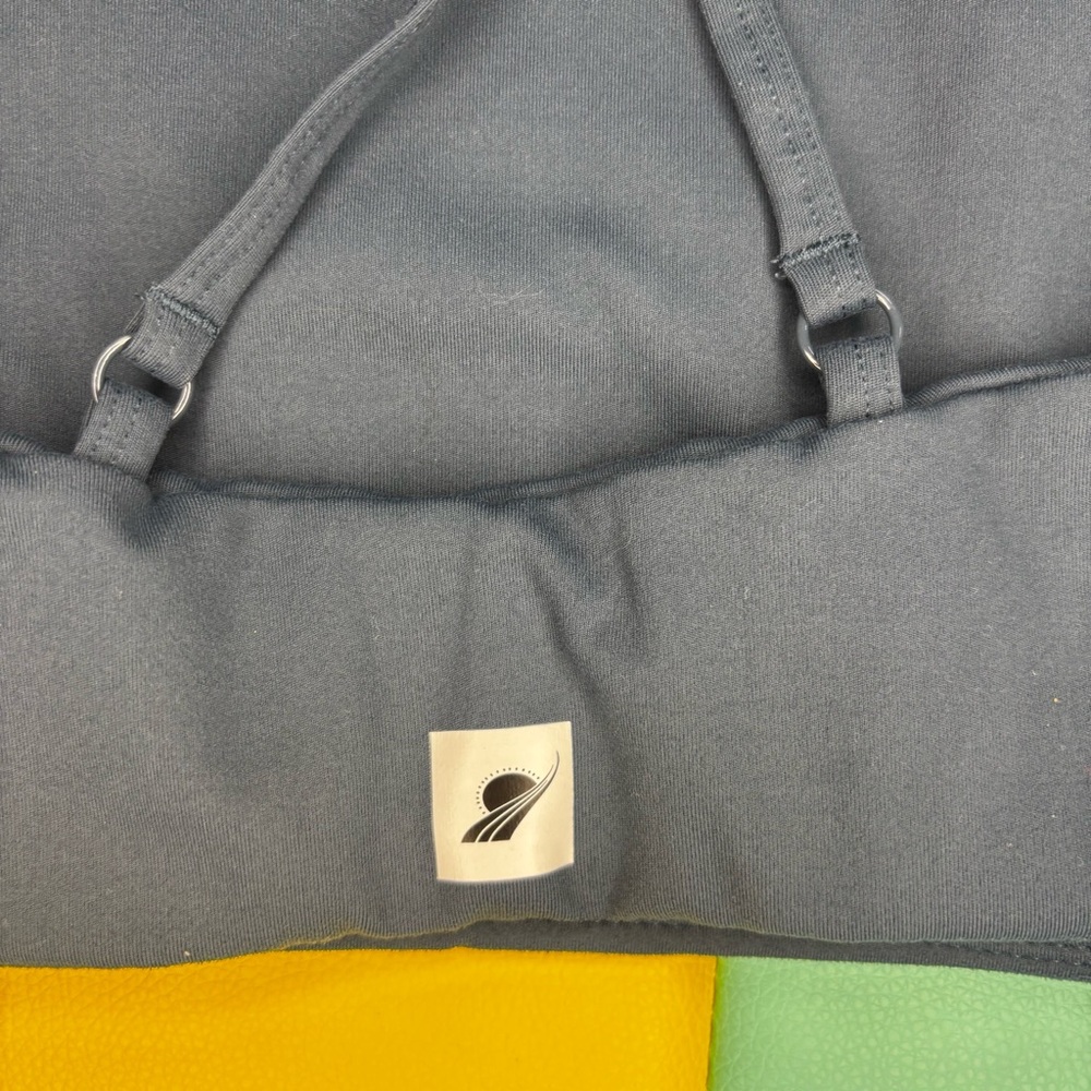 Fundamental Coast Performance Toluca Halter Bra Dusty Blue Top Medium
